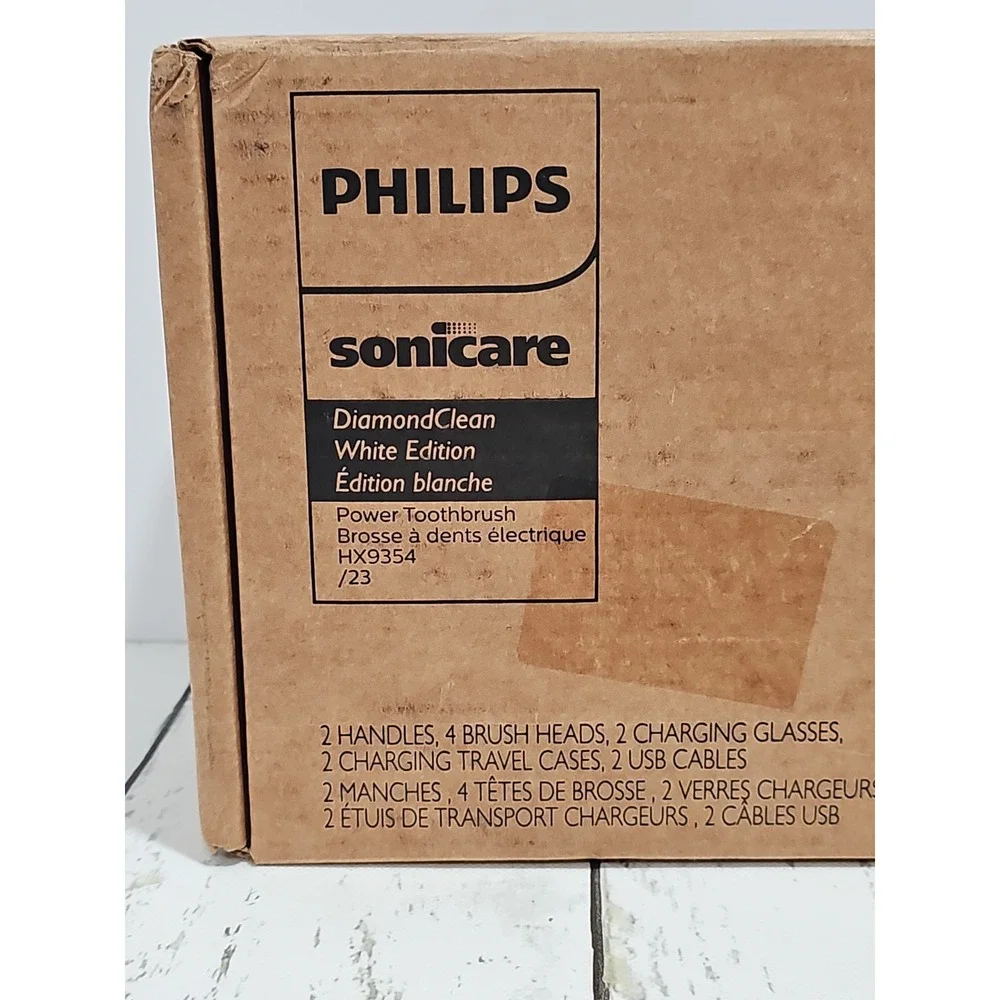 Philips Sonicare DiamondClean Hx9354 Rechargeable Toothbrush 2 pack White